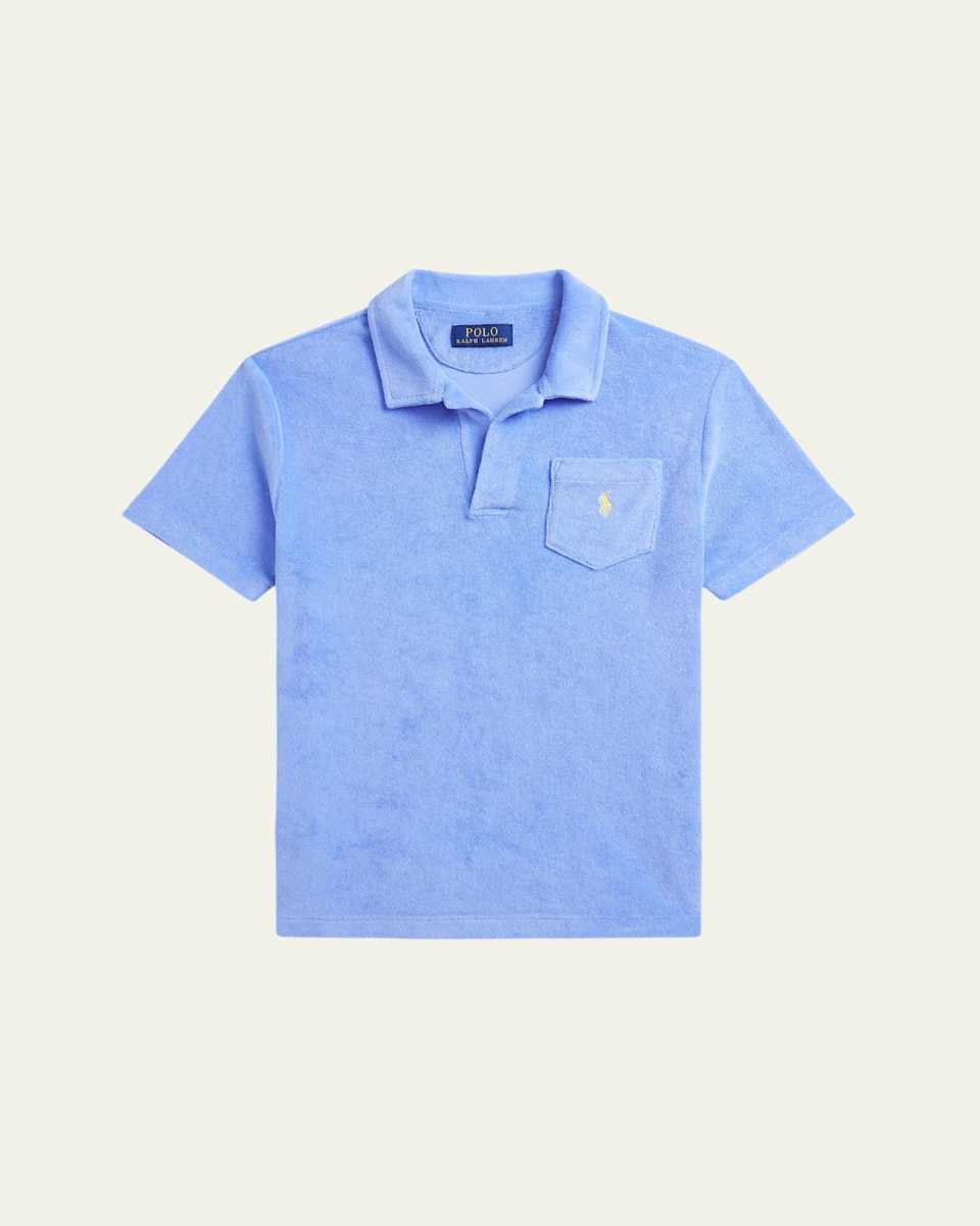 Boy's Terry Pony Embroidered Polo Shirt, Size S-XL